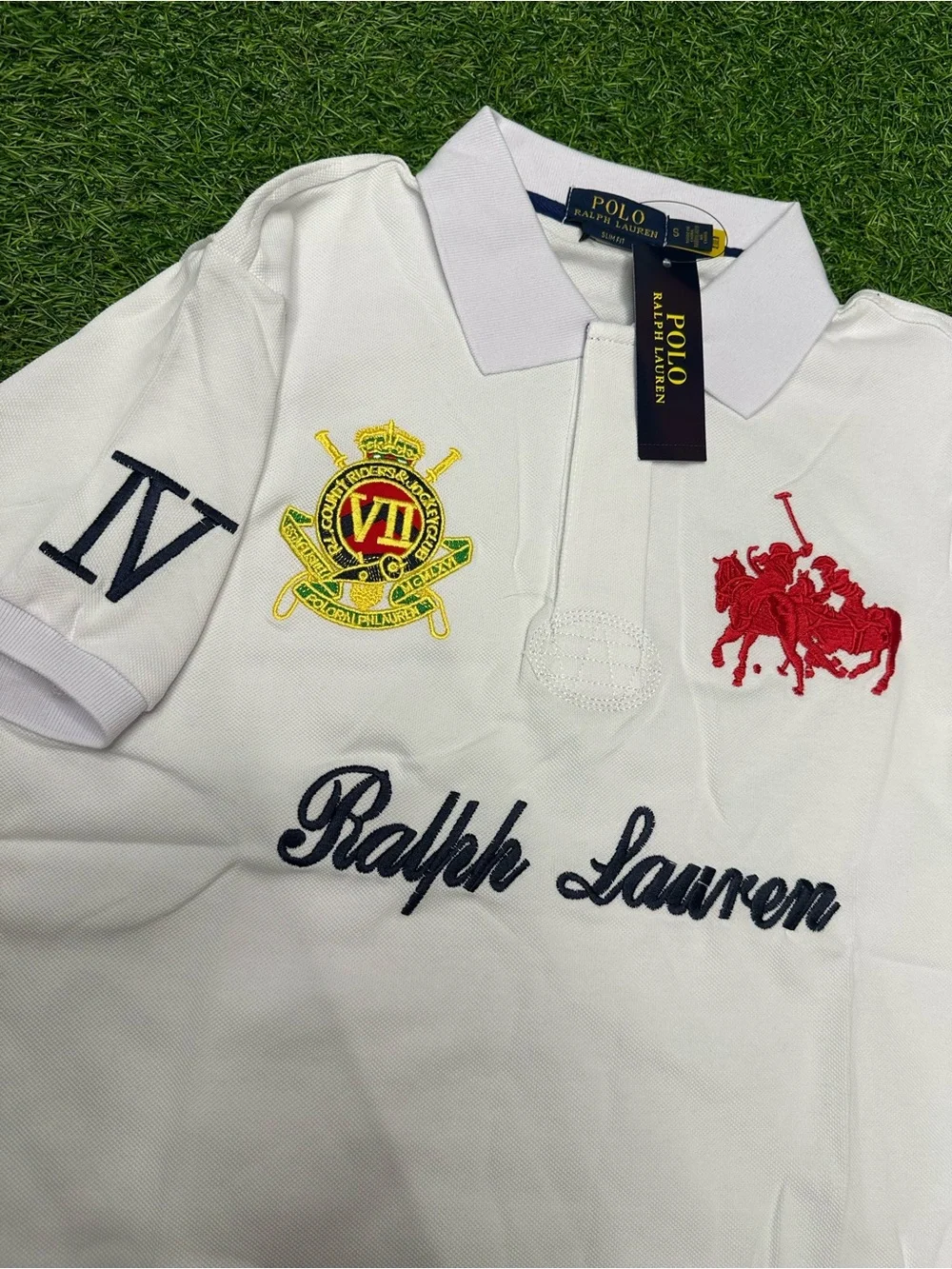Ralph Lauren White Polo with Red Pony and Yellow Crest